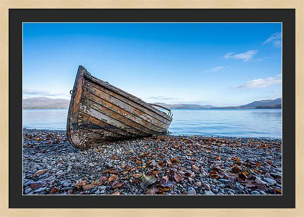 Old Rowing Boat On Lake Shore