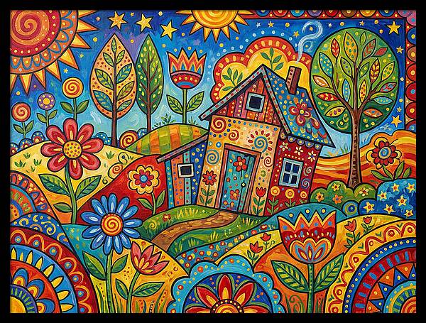 Old Shed In A Colorful Landscape