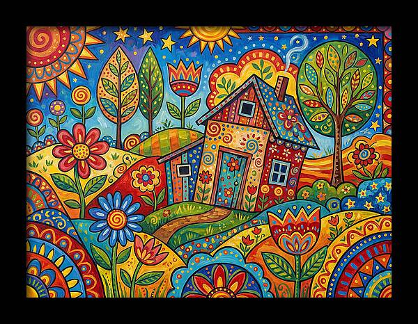 Old Shed In A Colorful Landscape