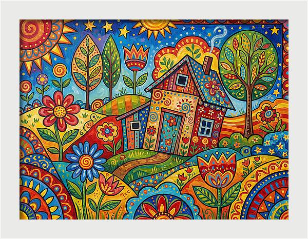 Old Shed In A Colorful Landscape