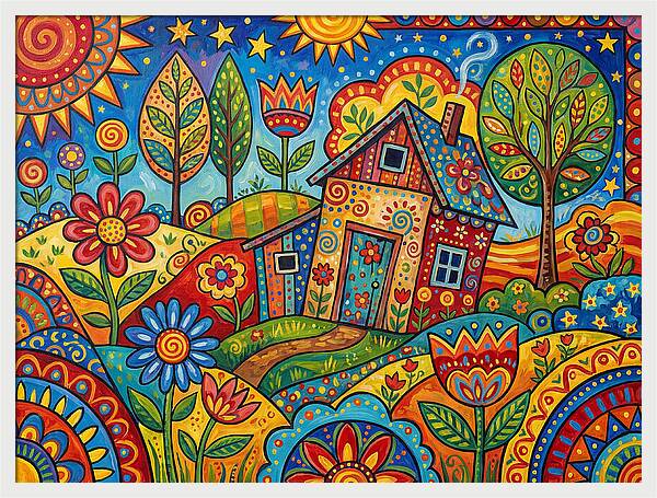 Old Shed In A Colorful Landscape