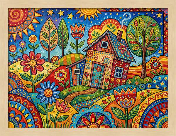 Old Shed In A Colorful Landscape