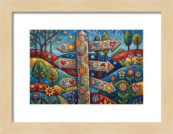 Old Signpost In A Colorful Landscape