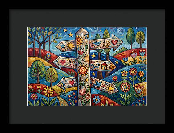 Old Signpost In A Colorful Landscape