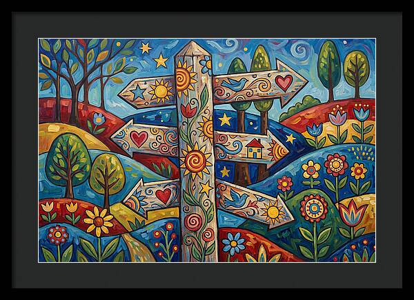 Old Signpost In A Colorful Landscape
