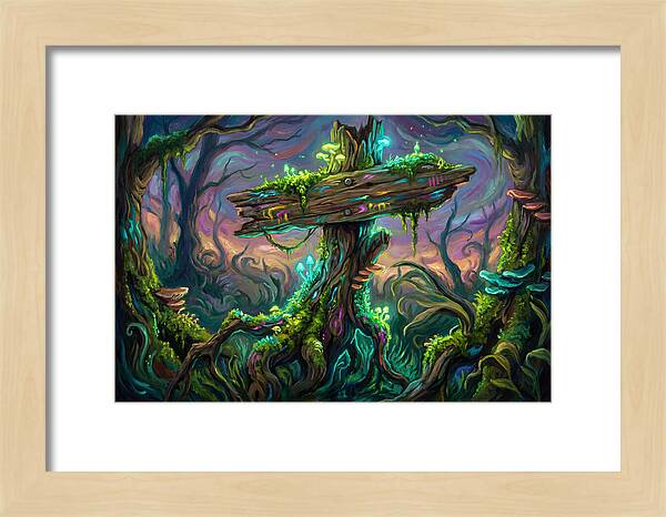 Old Signpost In Enchanted Forest