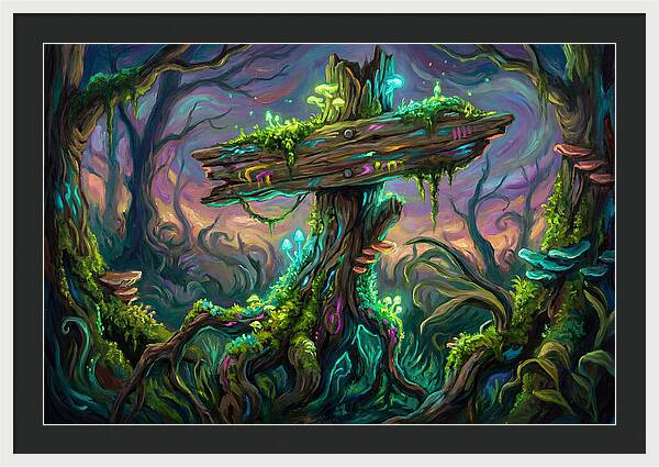 Old Signpost In Enchanted Forest