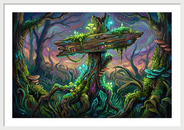 Old Signpost In Enchanted Forest