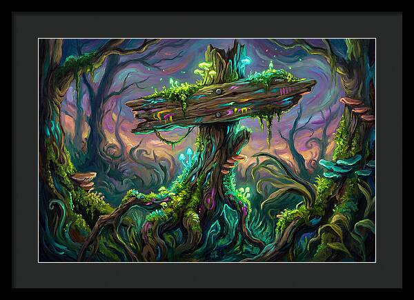 Old Signpost In Enchanted Forest