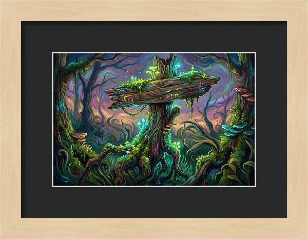 Old Signpost In Enchanted Forest