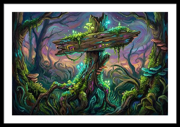 Old Signpost In Enchanted Forest
