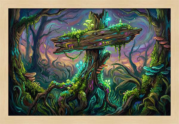 Old Signpost In Enchanted Forest