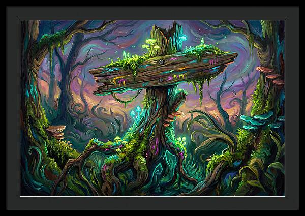 Old Signpost In Enchanted Forest