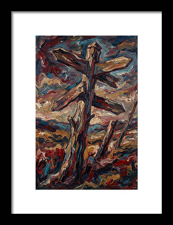 Old Signpost In Expressionist Style