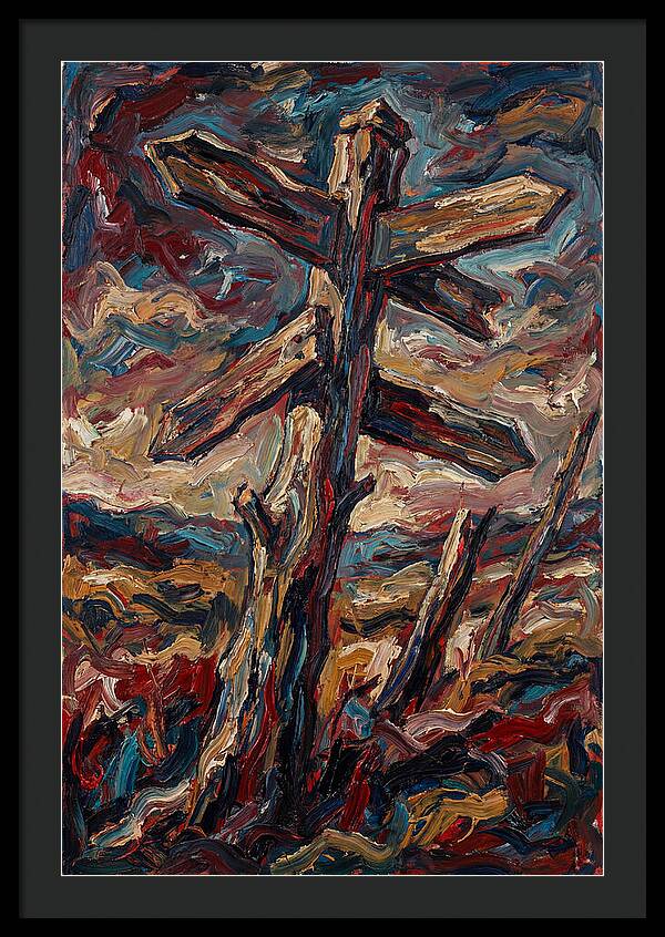 Old Signpost In Expressionist Style