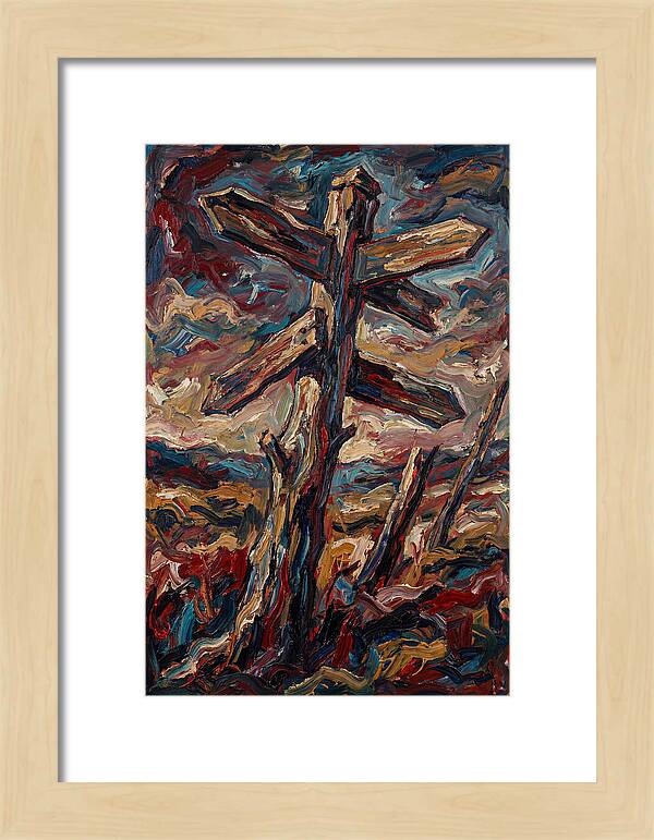 Old Signpost In Expressionist Style