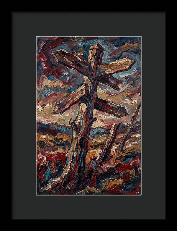Old Signpost In Expressionist Style