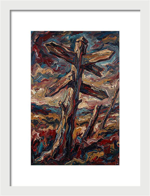 Old Signpost In Expressionist Style