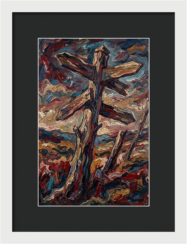 Old Signpost In Expressionist Style