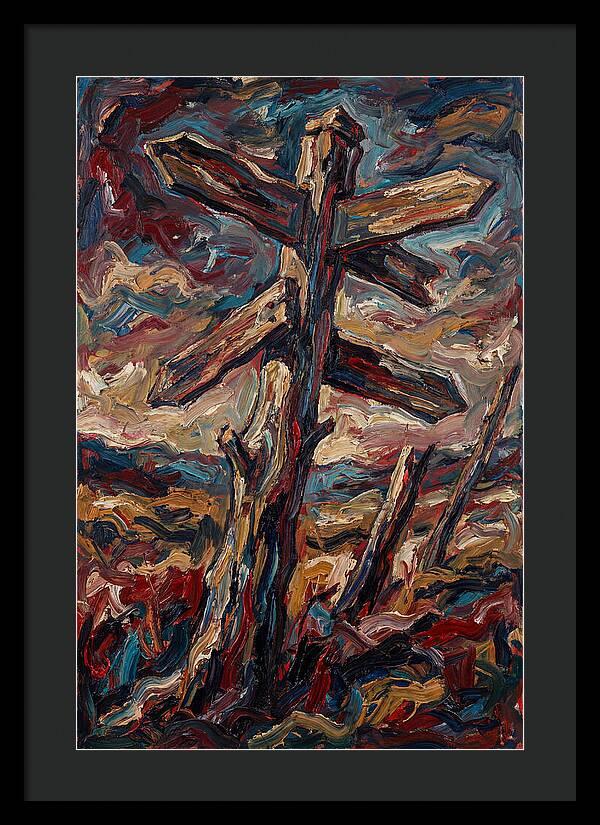 Old Signpost In Expressionist Style