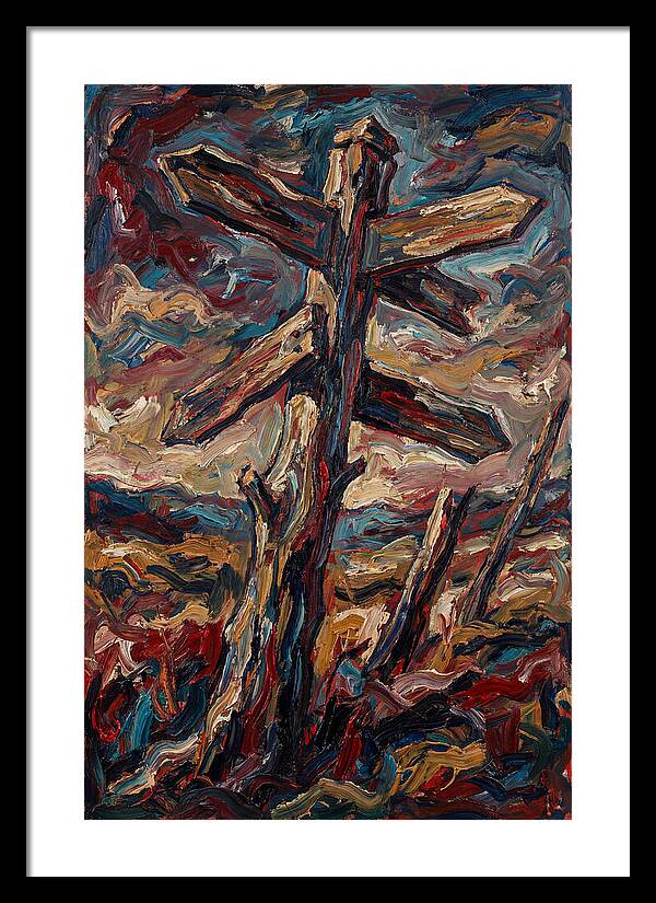 Old Signpost In Expressionist Style