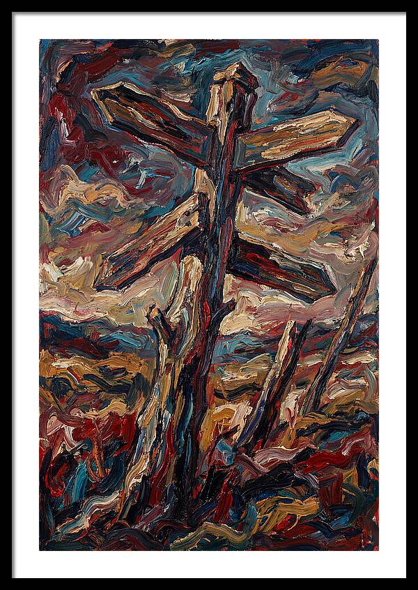 Old Signpost In Expressionist Style