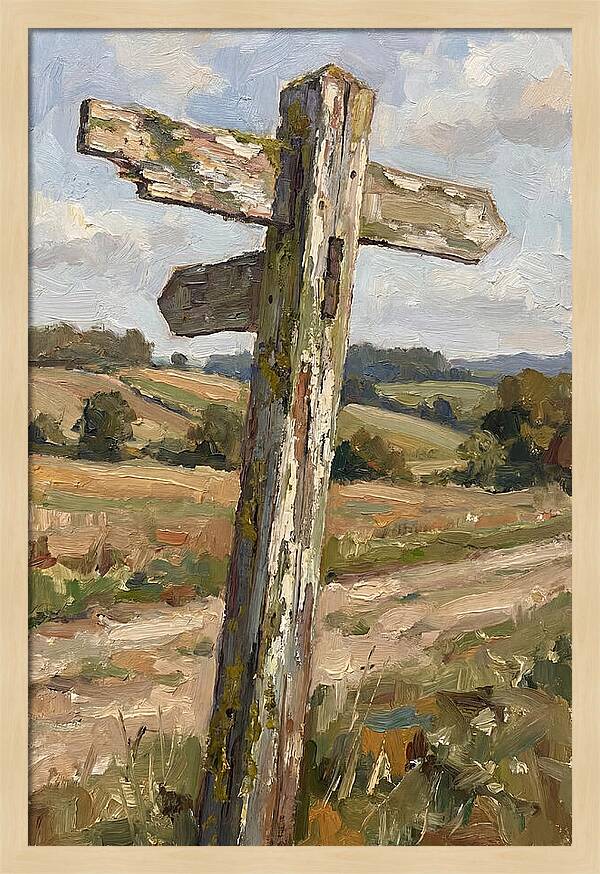Old Signpost In Nature