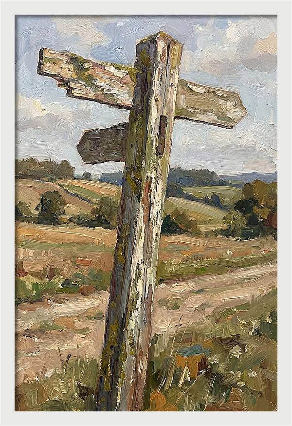 Old Signpost In Nature