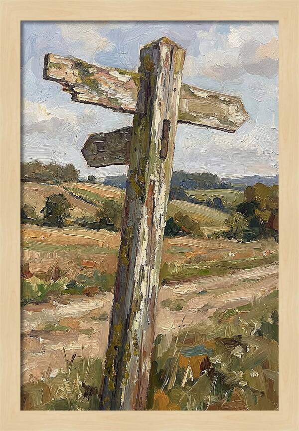 Old Signpost In Nature