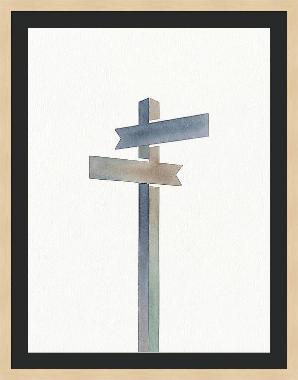 Old Signpost In Watercolor