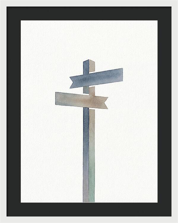 Old Signpost In Watercolor