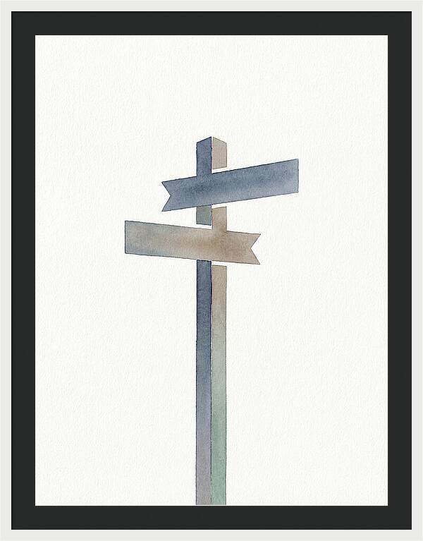 Old Signpost In Watercolor
