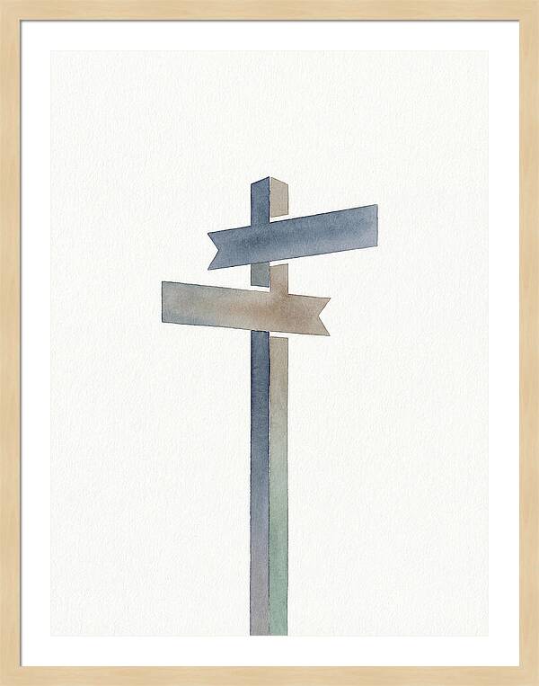 Old Signpost In Watercolor