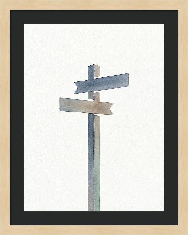 Old Signpost In Watercolor