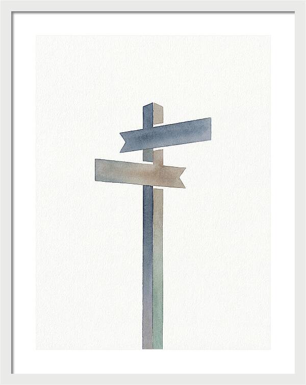 Old Signpost In Watercolor