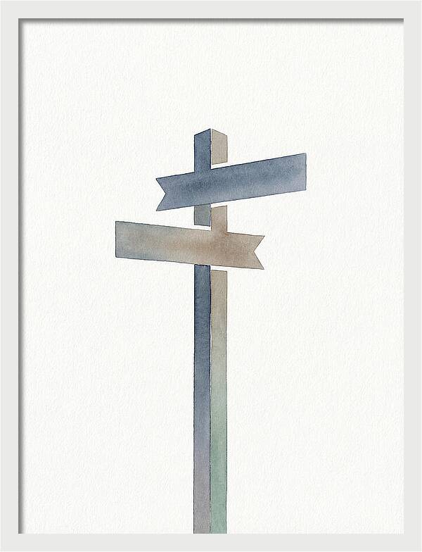 Old Signpost In Watercolor