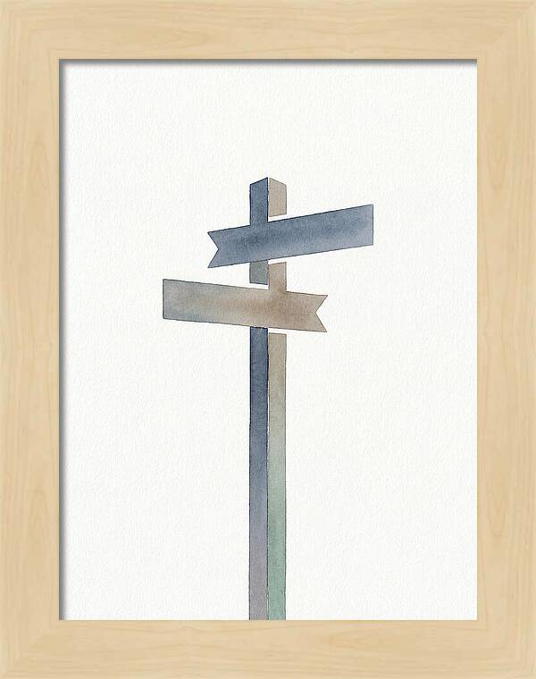 Old Signpost In Watercolor