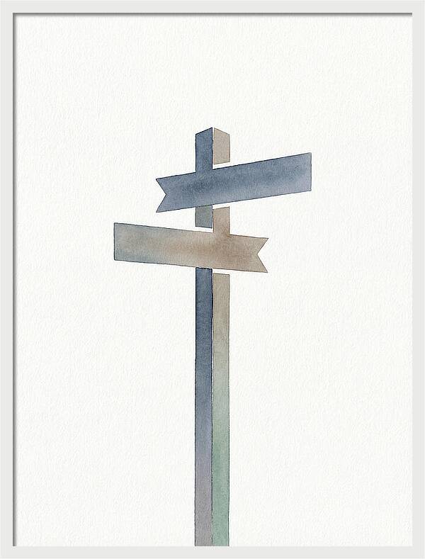 Old Signpost In Watercolor