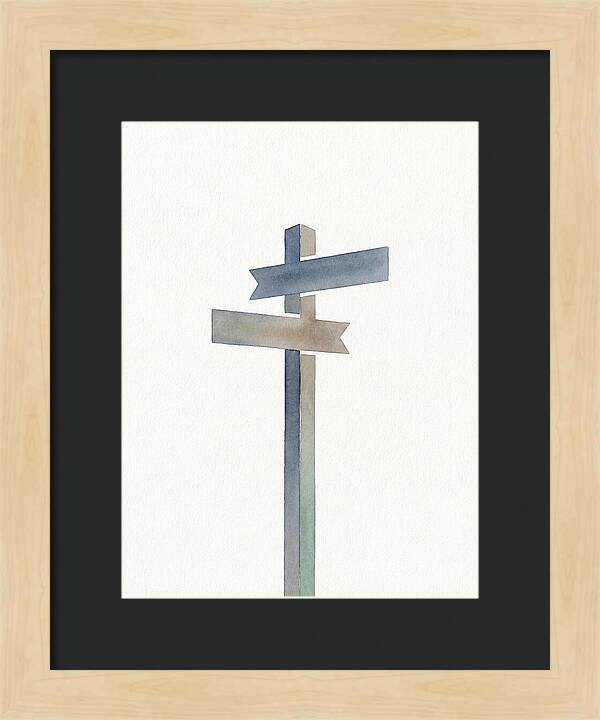 Old Signpost In Watercolor