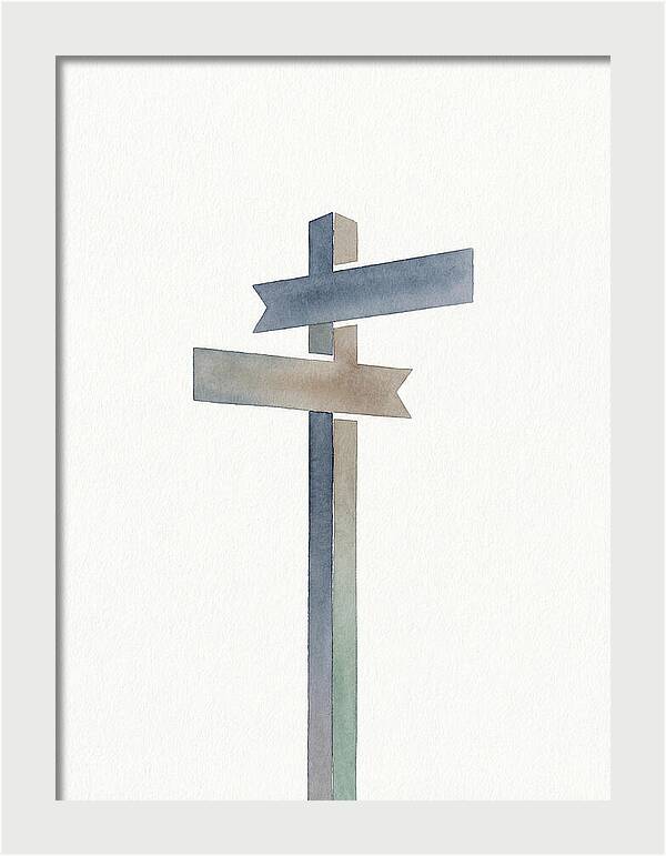 Old Signpost In Watercolor