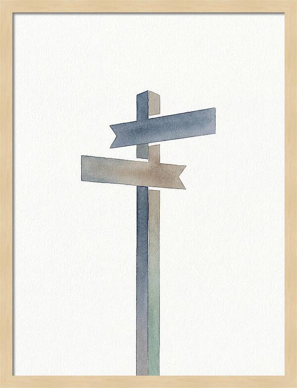 Old Signpost In Watercolor