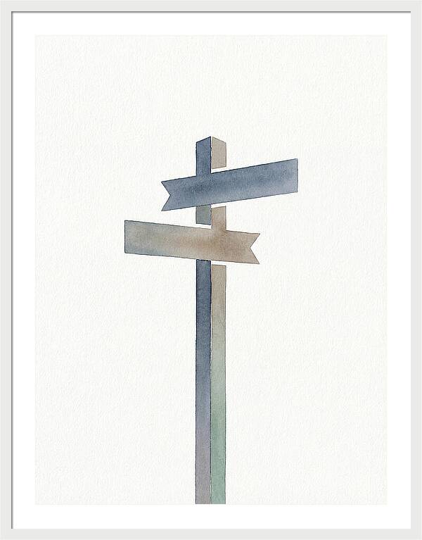 Old Signpost In Watercolor
