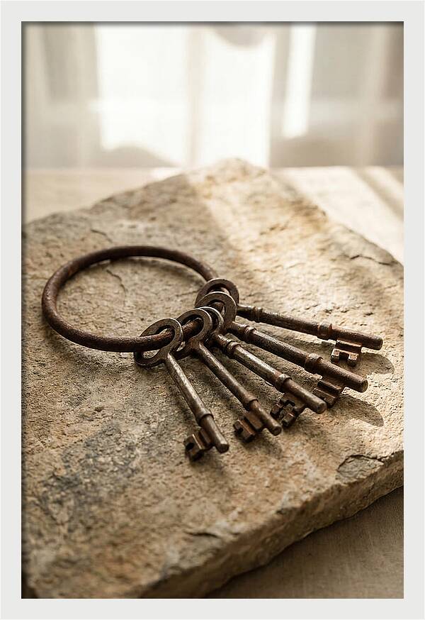Old Skeleton Keys On Iron Ring