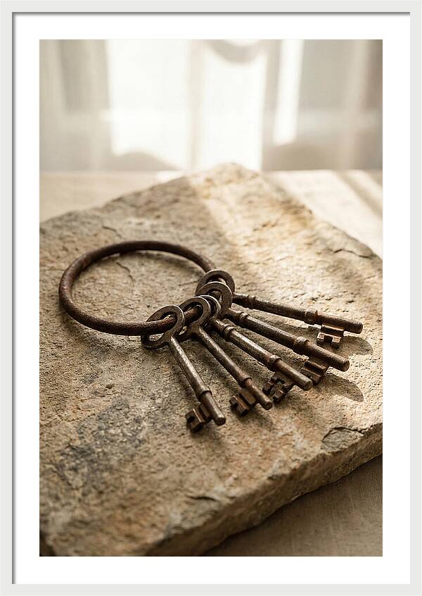 Old Skeleton Keys On Iron Ring