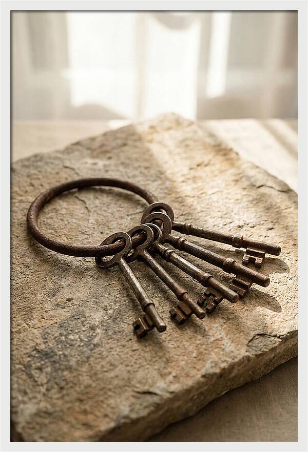 Old Skeleton Keys On Iron Ring