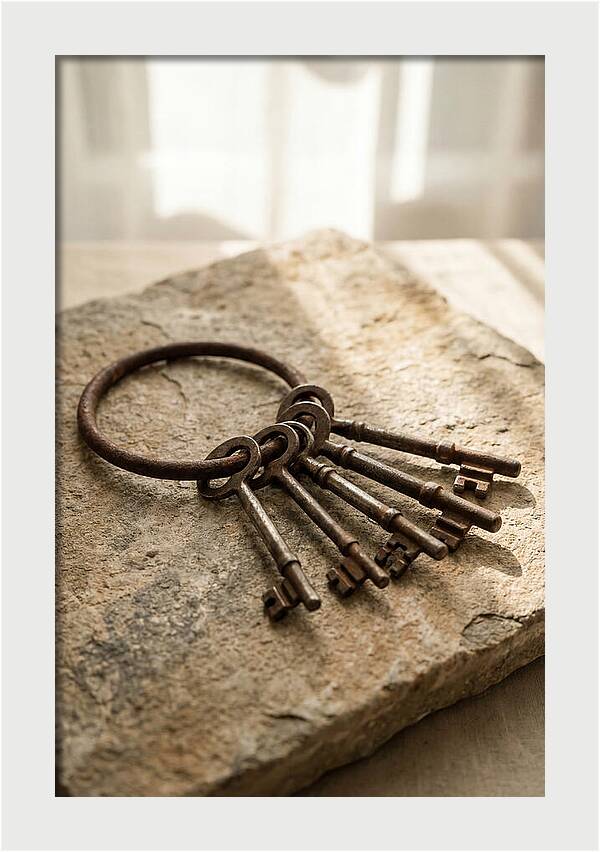 Old Skeleton Keys On Iron Ring