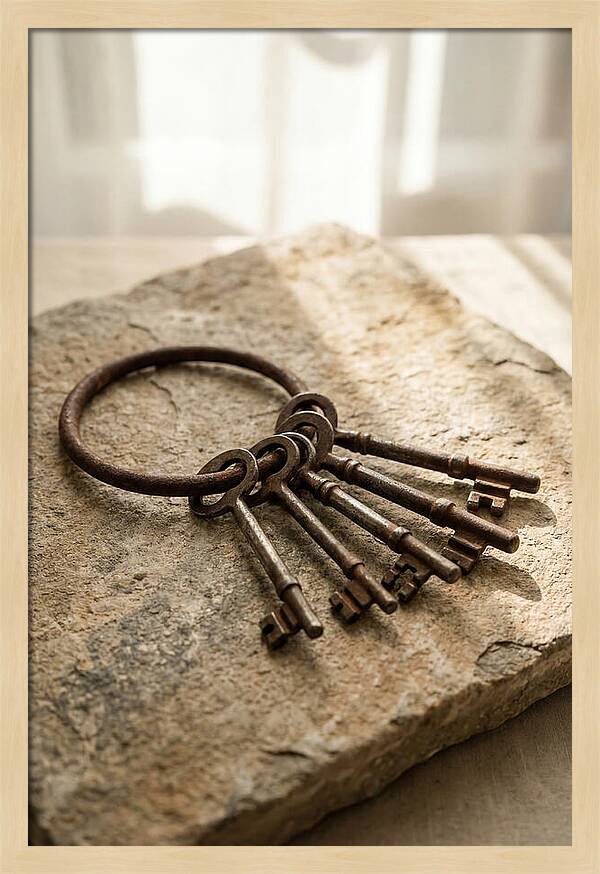 Old Skeleton Keys On Iron Ring