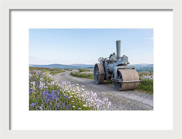 Old Steam Roller On Country Road