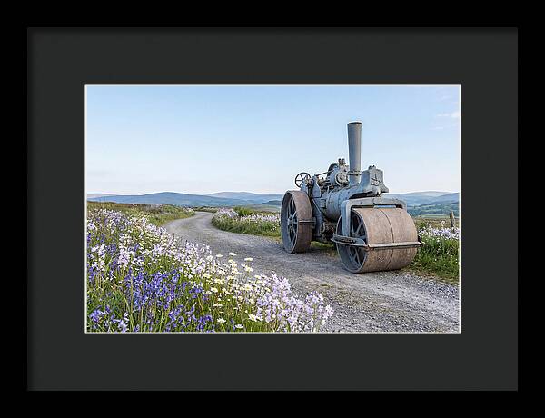 Old Steam Roller On Country Road