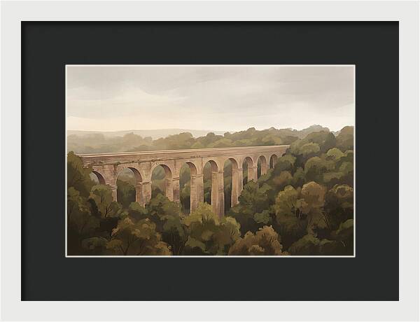 Old Stone Aqueduct Over Valley
